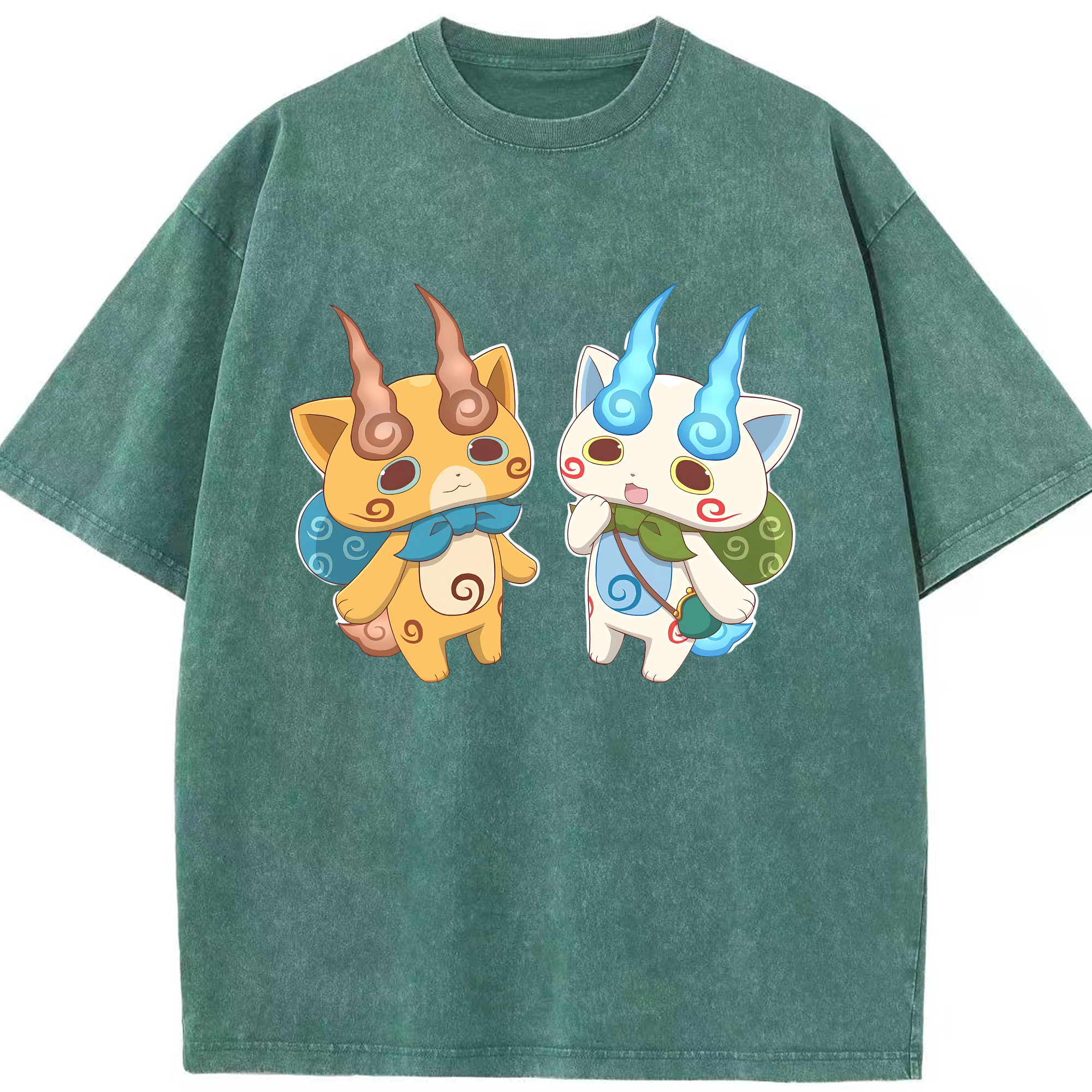 （画像用） 妖怪ウォッチ Yo-kai Watch 綿100% ヴィンテージ風 半袖Tシャツ（フロントプリント）